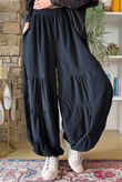 Basso Baby Cord Tiered Cuff Pant Black